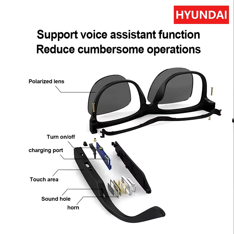 Choice C8 Bluetooth 5.4 Glasses Earphones with HD Mic Driving Sunglasses Multi-Function Keys Related Models Lenovo C8
